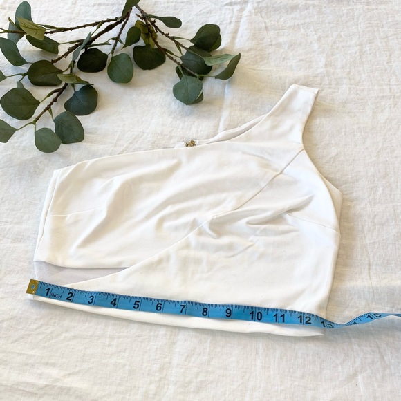 Bebe White One Shouder Crop Top - Picture 3 of 7